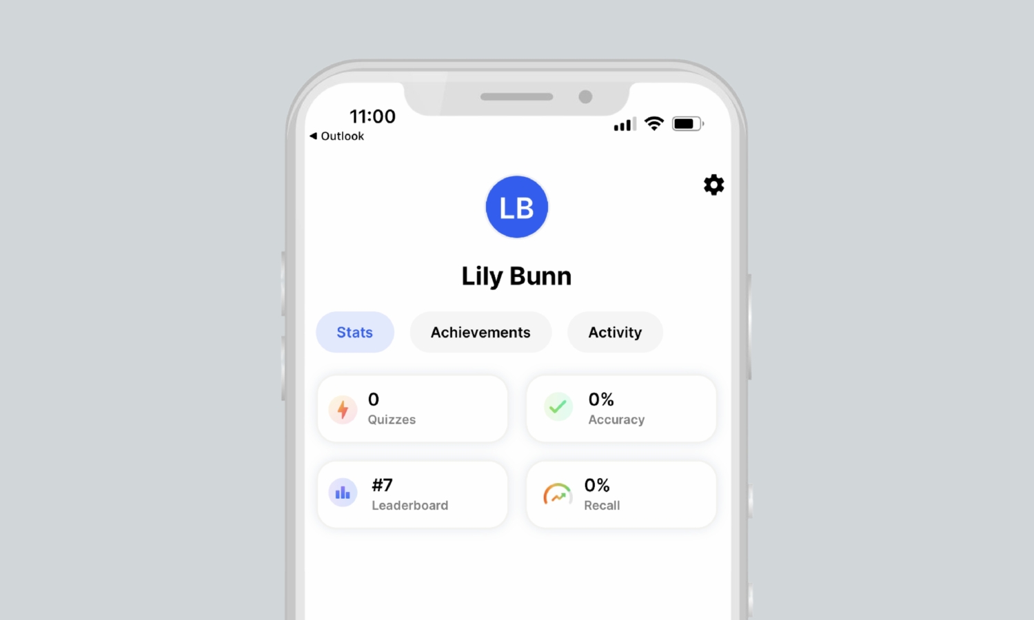 A smartphone screen showing a user profile with the name 